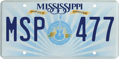 MS license plate MSP477