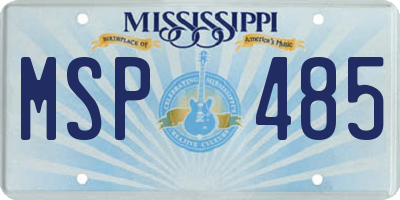 MS license plate MSP485