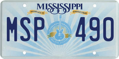 MS license plate MSP490