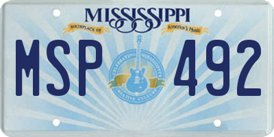 MS license plate MSP492