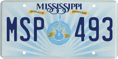 MS license plate MSP493