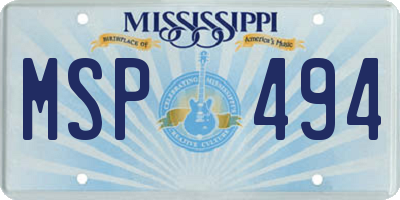 MS license plate MSP494
