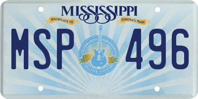 MS license plate MSP496