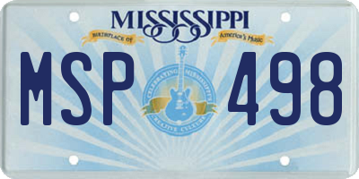 MS license plate MSP498