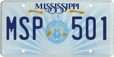 MS license plate MSP501