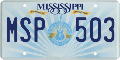 MS license plate MSP503