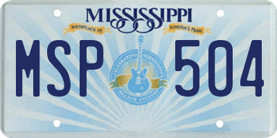MS license plate MSP504