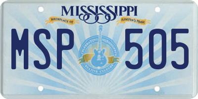 MS license plate MSP505