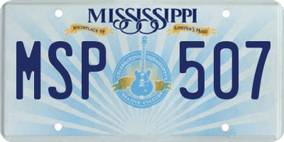 MS license plate MSP507
