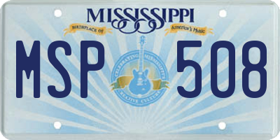 MS license plate MSP508