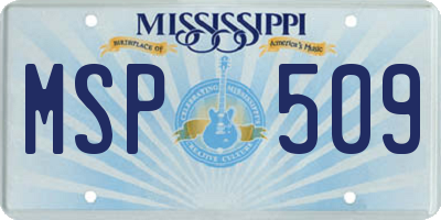 MS license plate MSP509