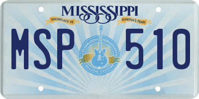 MS license plate MSP510