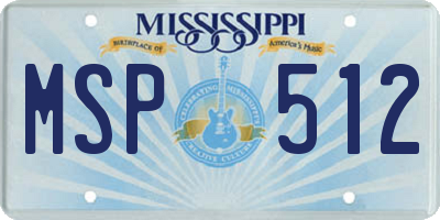 MS license plate MSP512