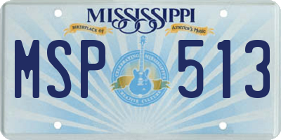 MS license plate MSP513