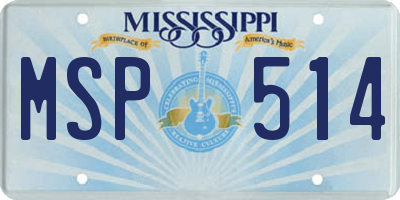 MS license plate MSP514