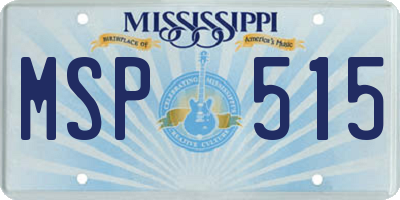 MS license plate MSP515