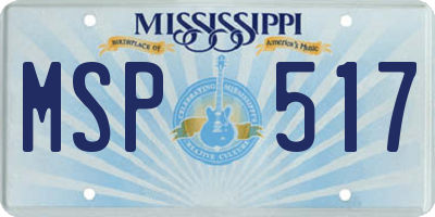 MS license plate MSP517
