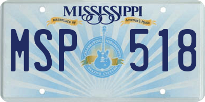 MS license plate MSP518