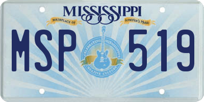 MS license plate MSP519