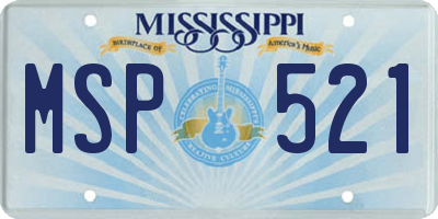 MS license plate MSP521