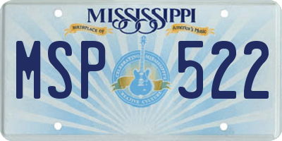 MS license plate MSP522