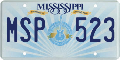 MS license plate MSP523