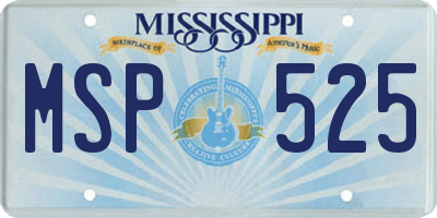 MS license plate MSP525