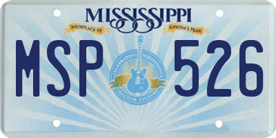 MS license plate MSP526
