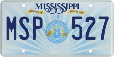 MS license plate MSP527
