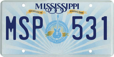 MS license plate MSP531