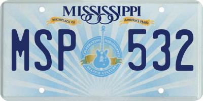 MS license plate MSP532