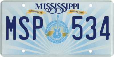 MS license plate MSP534
