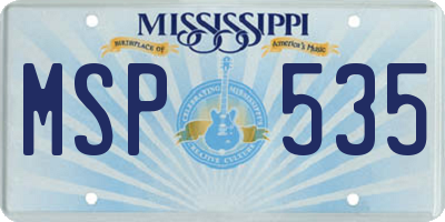 MS license plate MSP535