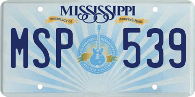 MS license plate MSP539