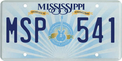 MS license plate MSP541
