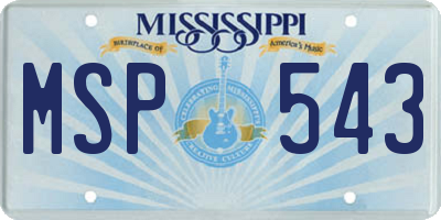 MS license plate MSP543