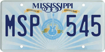 MS license plate MSP545
