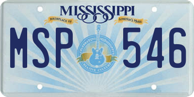 MS license plate MSP546