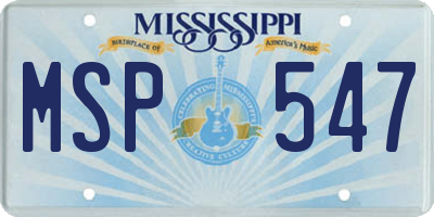 MS license plate MSP547