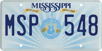 MS license plate MSP548