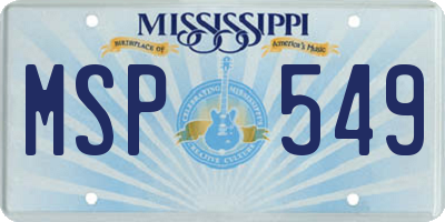 MS license plate MSP549