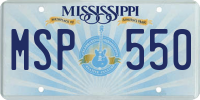MS license plate MSP550
