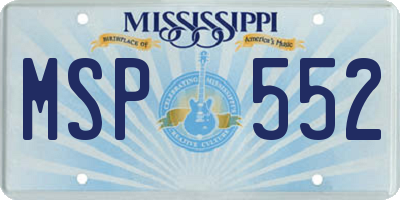 MS license plate MSP552