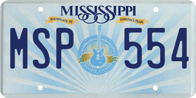 MS license plate MSP554