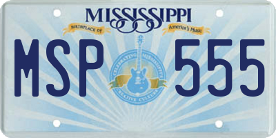 MS license plate MSP555