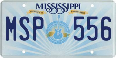 MS license plate MSP556