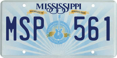 MS license plate MSP561