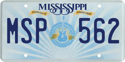 MS license plate MSP562