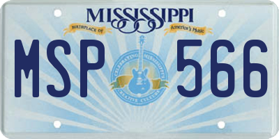 MS license plate MSP566