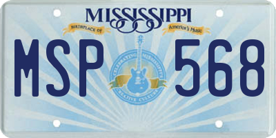 MS license plate MSP568